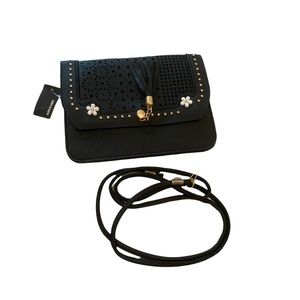 Vegan leather crossbody bag.